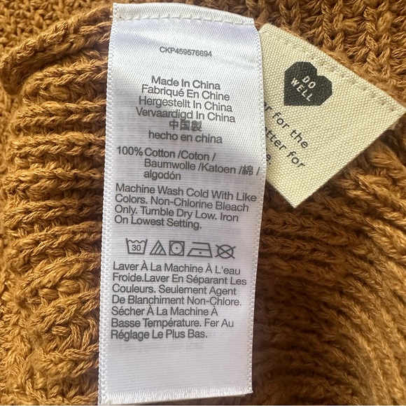 Madewell Greywood Crop Cardigan Sweater Button Front 100% Cotton Toffee Sz XS - Picture 8 of 11